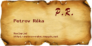 Petrov Réka névjegykártya
